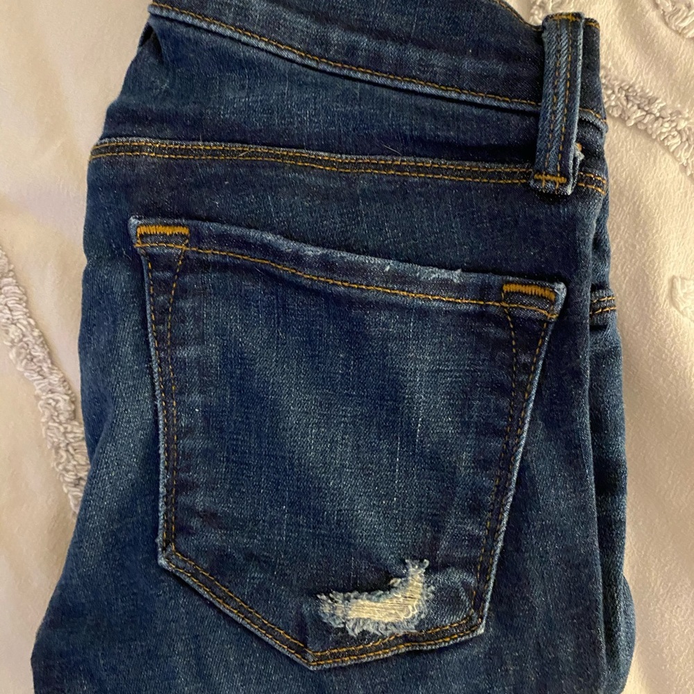 JBRAND Destroyed/Destructed Cropped Denim Pant